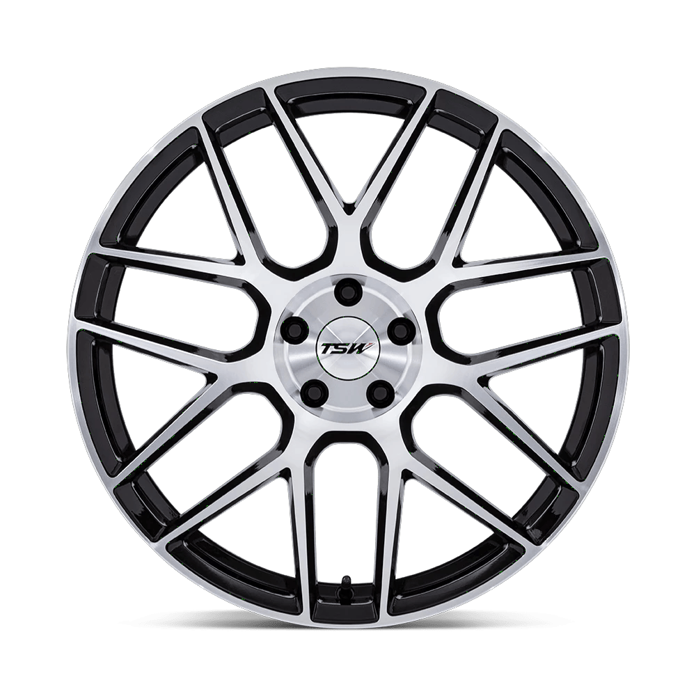 22x10.5 TSW TW002 Lasarthe Gloss Black Machined Wheel 5x112 (38mm)