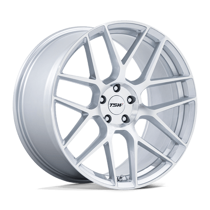 17x8 TSW TW002 Lasarthe Gloss Silver Machined Wheel 5x120 (35mm)