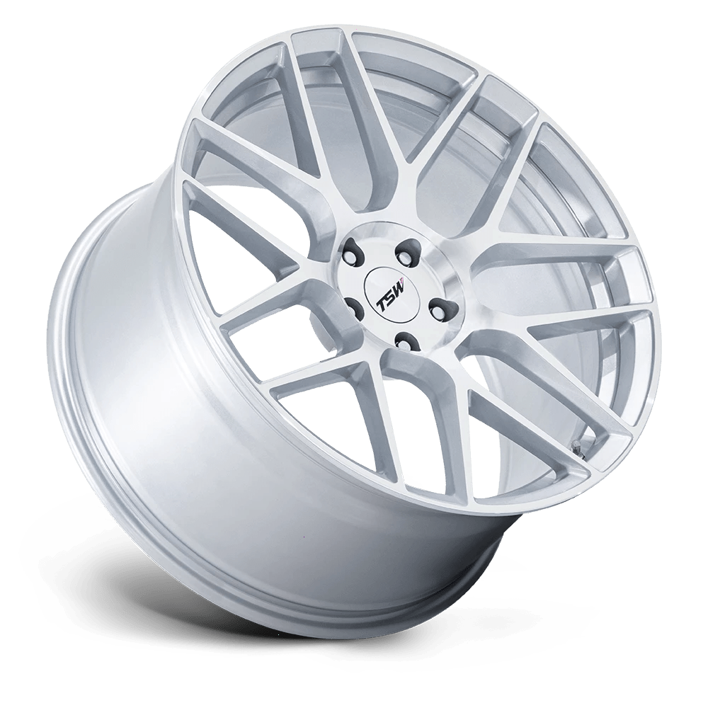 17x8 TSW TW002 Lasarthe Gloss Silver Machined Wheel 5x4.5 (40mm)