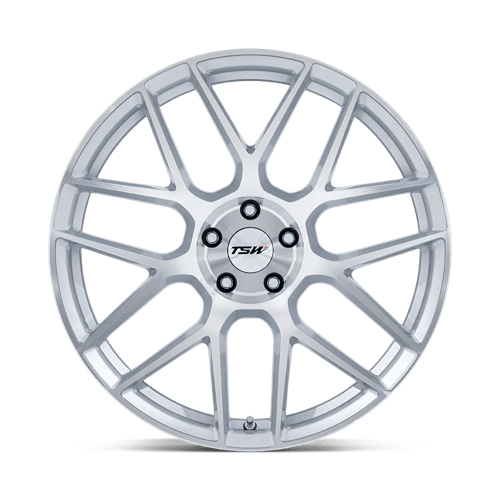 18x10.5 TSW TW002 Lasarthe Gloss Silver Machined Wheel 5x112 (35mm)