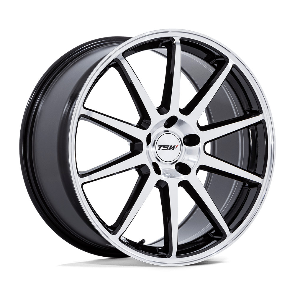 20x10.5 TSW TW004 Canard Gloss Black W/ Machined Face Wheel 5x112 (38mm)