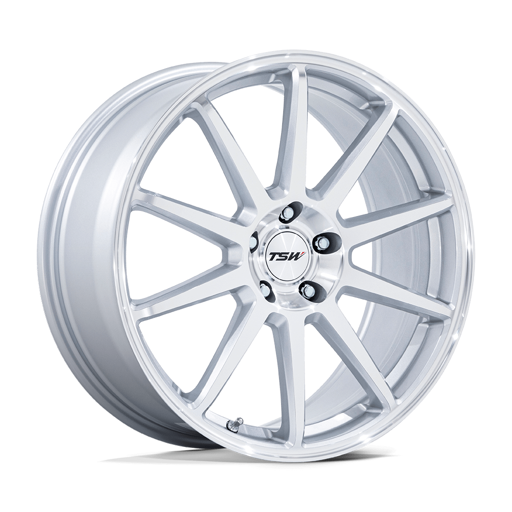 20x10.5 TSW TW004 Canard Gloss Silver W/ Machined Face Wheel 5x112 (38mm)
