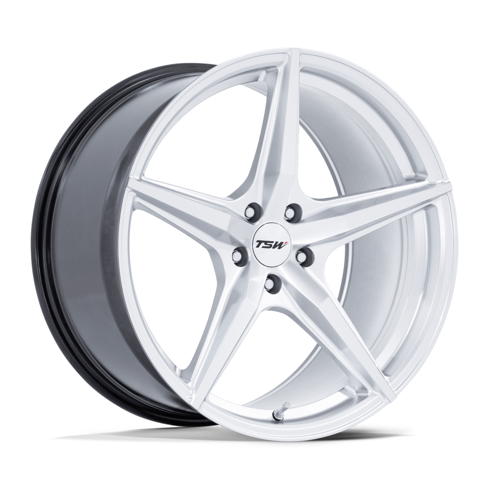 18x9.5 TSW TW007 Esprit Hyper Silver Machined Wheel 5x112 (22mm)