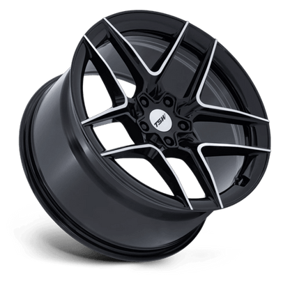 19x10.5 TSW TW008 Slipstream Glossy Black W/ Machined Face Wheel 5x4.5 (25mm)