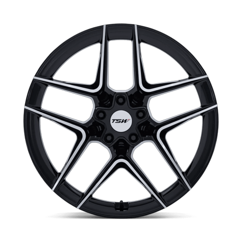 19x9.5 TSW TW008 Slipstream Glossy Black W/ Machined Face Wheel 5x112 (25mm)