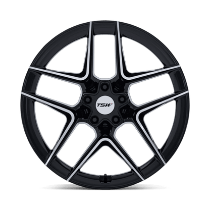 19x9.5 TSW TW008 Slipstream Glossy Black W/ Machined Face Wheel 5x112 (25mm)