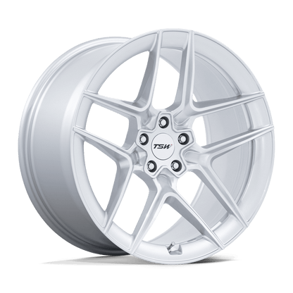 20x10.5 TSW TW008 Slipstream Glossy Silver W/ Machined Face Wheel 5x112 (38mm)