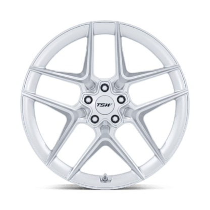 19x8.5 TSW TW008 Slipstream Glossy Silver W/ Machined Face Wheel 5x112 (42mm)