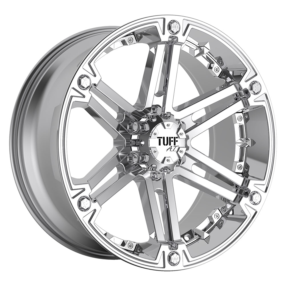 22x9.5 Tuff T01 CHROME Wheel 5x5/5x5.5 (15mm)