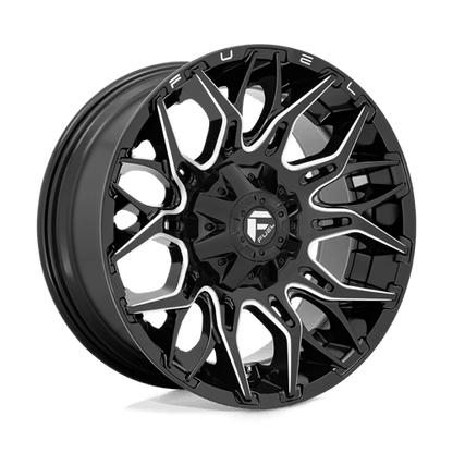 20x9 Fuel Off-Road D769 Twitch GlossY Black Milled Wheel 6x4.5/6x5.5 (1mm)
