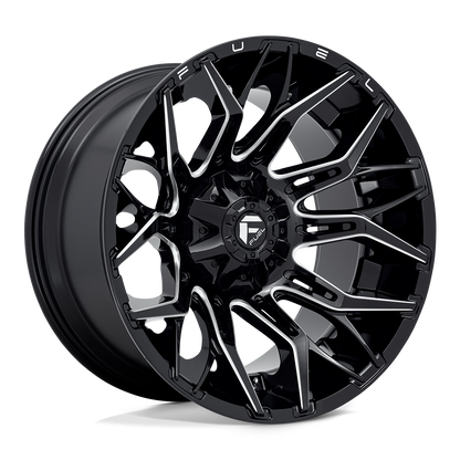 22x12 Fuel D769 TWITCH Glossy Black Milled Wheel 8x180 (-44mm)