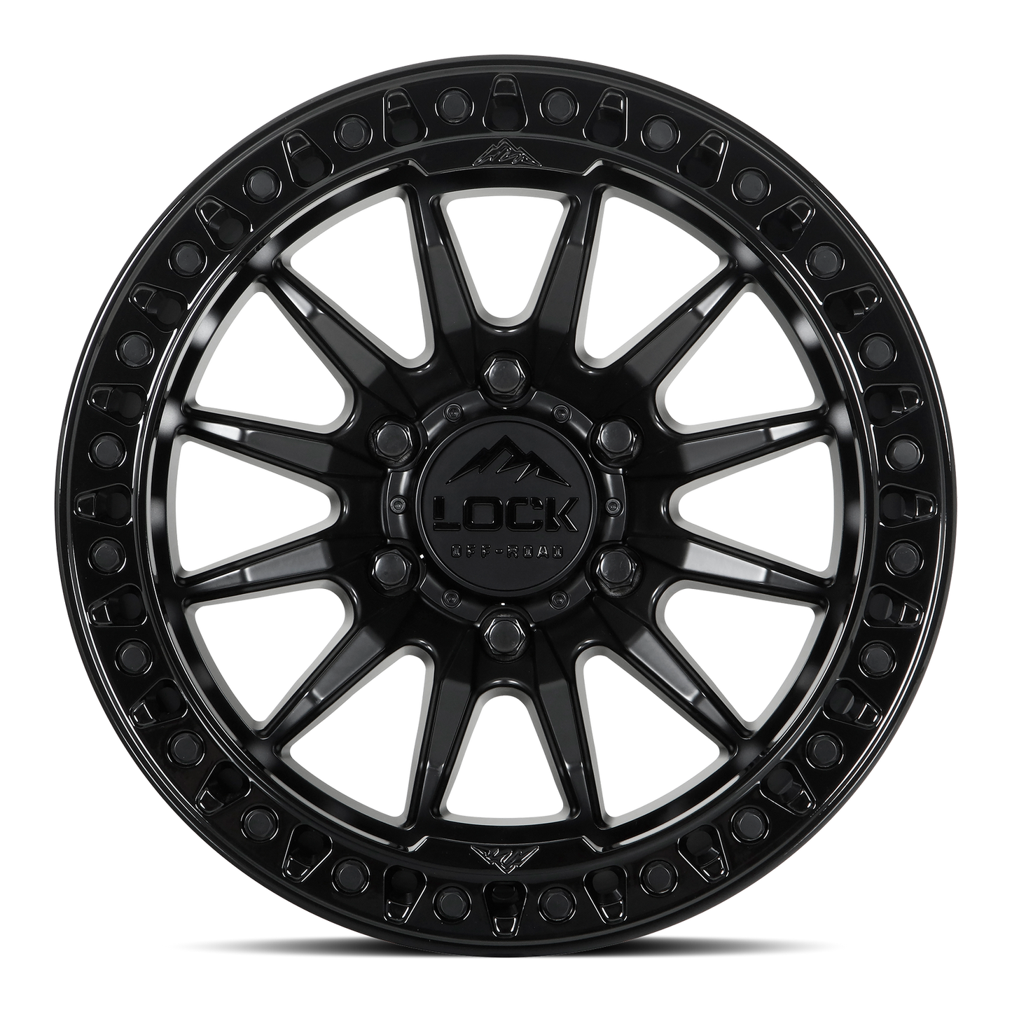 20x9 Lock Off-Road Trail Matte Black With Gloss Black Ring Wheel 6x5.5 (1mm)