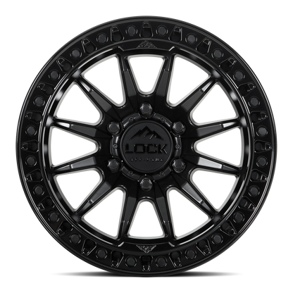 20x9 Lock Off-Road Trail Matte Black With Gloss Black Ring Wheel 8x6.5 (1mm)