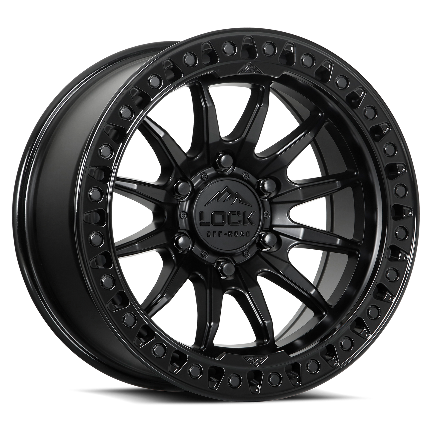 17x8.5 Lock Off-Road Trail Matte Black With Gloss Black Ring Wheel 6x5.5 (25mm)