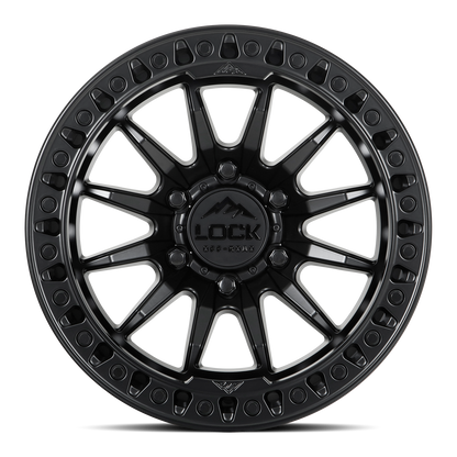 20x9 Lock Off-Road Trail Matte Black With Matte Black Ring Wheel 8x180 (1mm)