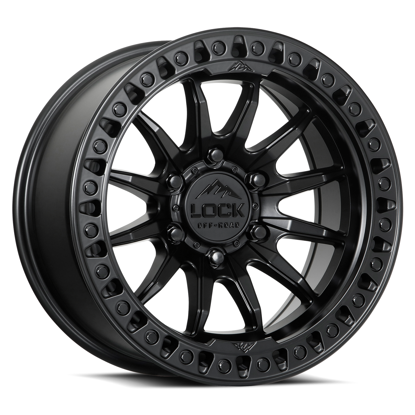 20x9 Lock Off-Road Trail Matte Black With Matte Black Ring Wheel 8x180 (1mm)