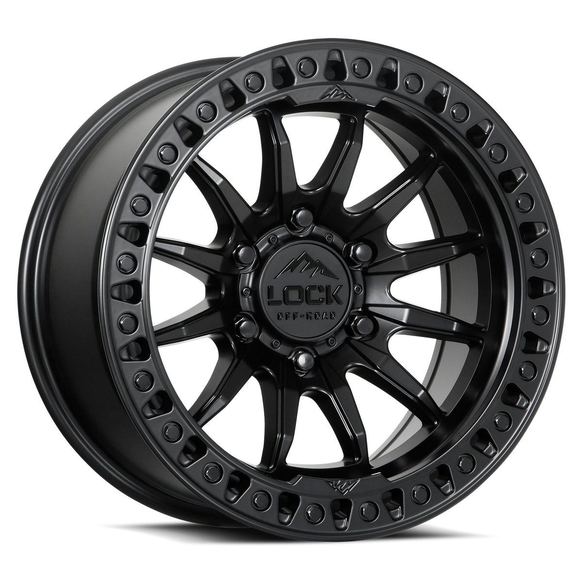 17x9 Lock Off-Road Trail Matte Black With Matte Black Ring Wheel 5x5 (-12mm)