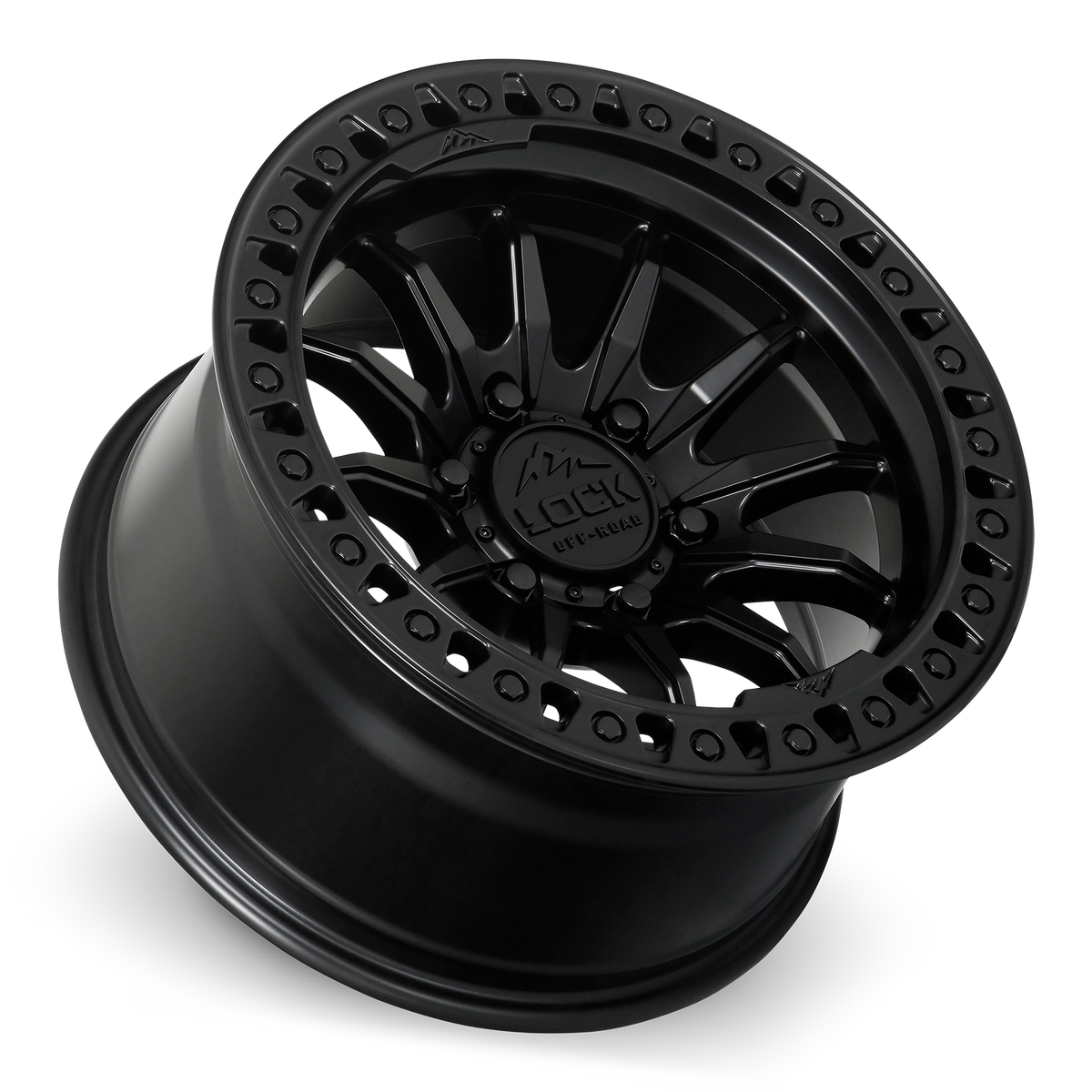 17x9 Lock Off-Road Trail Matte Black With Matte Black Ring Wheel 5x5 (-12mm)