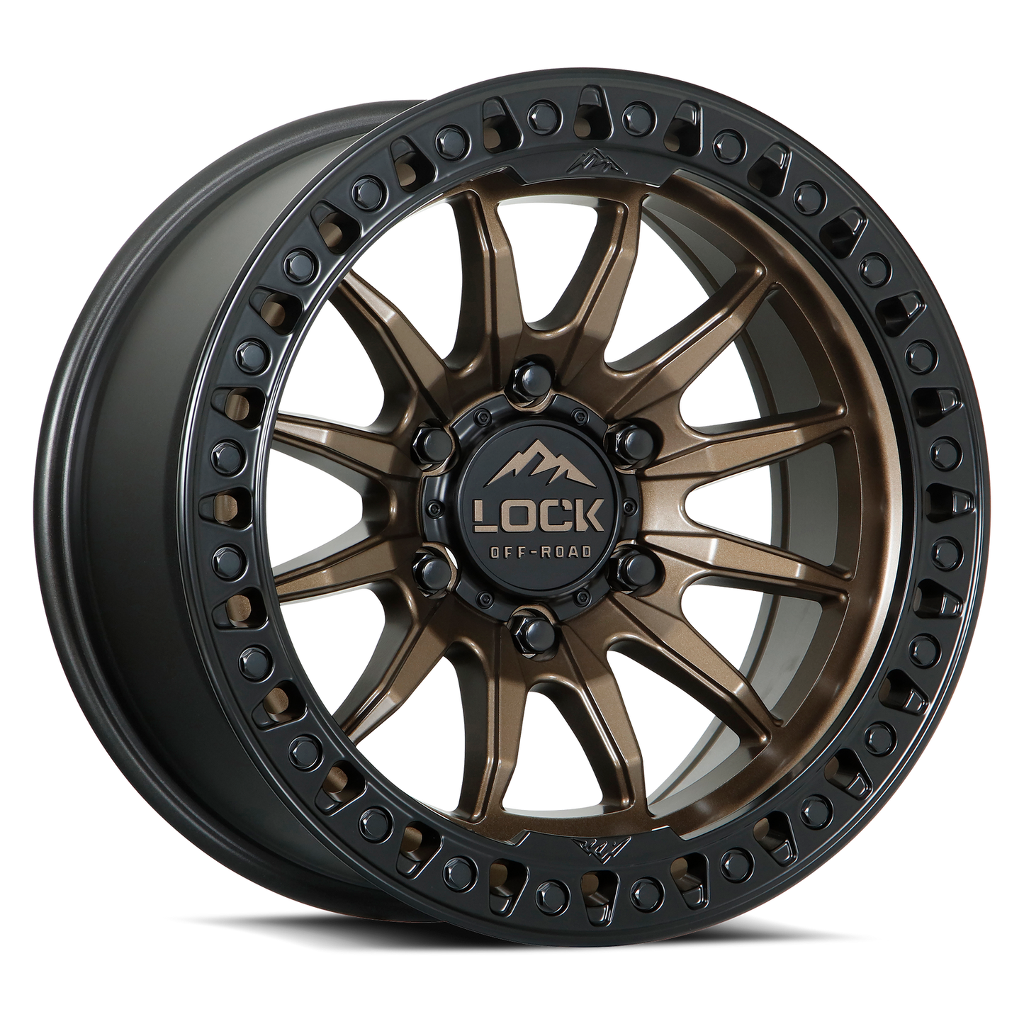 20x9 Lock Off-Road Trail Matte Bronze With Matte Black Ring Wheel 6x5.5 (1mm)