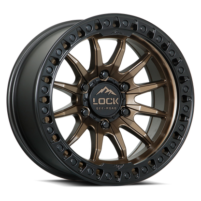 20x9 Lock Off-Road Trail Matte Bronze With Matte Black Ring Wheel 6x5.5 (1mm)