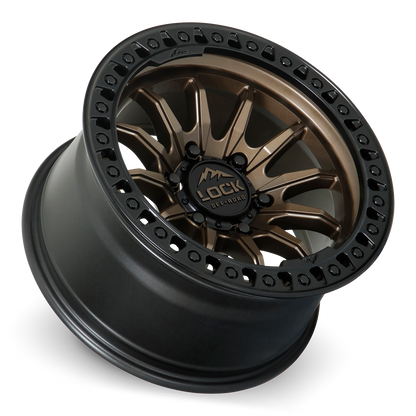 20x9 Lock Off-Road Trail Matte Bronze With Matte Black Ring Wheel 6x5.5 (1mm)