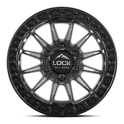20x10 Lock Off-Road Trail Matte Grey With Matte Black Ring Wheel 8x180 (-18mm)