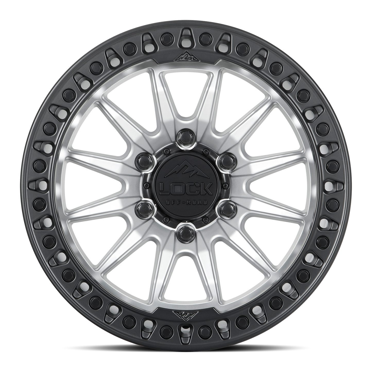 20x9 Lock Off-Road Trail Matte Silver With Matte Black Ring Wheel 6x135 (1mm)