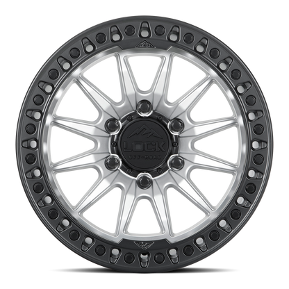 20x9 Lock Off-Road Trail Matte Silver With Matte Black Ring Wheel 6x135 (1mm)