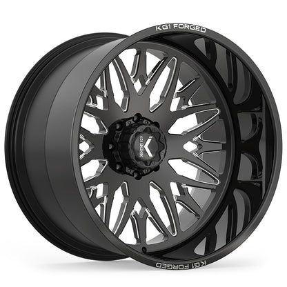 22x14 KG1 KC014 Trident Gloss Black Premium Milled FORGED Wheel 5x5.5 (-76mm)