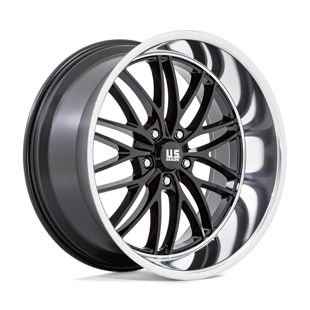 22x10.5 US Mags U138 Santa Cruz Gloss Black W/ Diamond Cut Lip Wheel 5x5 (0mm)