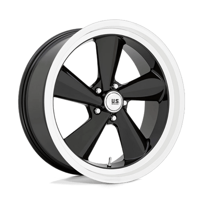 22x9 US Mags U136 TS Gloss Black With Diamond Cut Lip Wheel 5x4.75 (15mm)
