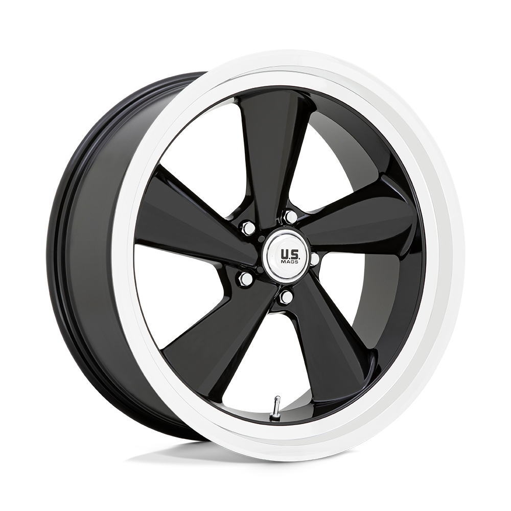 22x9 US Mags U136 TS Gloss Black W/Diamond Cut Lip Wheel 5x5 (15mm)
