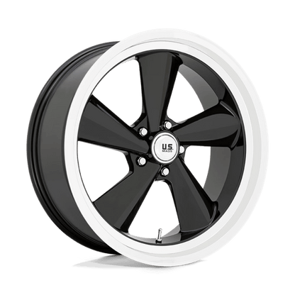 22x9 US Mags U136 TS Gloss Black With Diamond Cut Lip Wheel 5x4.75 (15mm)