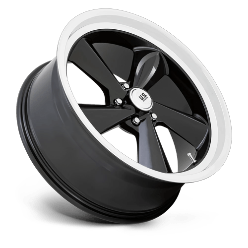 22x9 US Mags U136 TS Gloss Black With Diamond Cut Lip Wheel 5x4.75 (15mm)