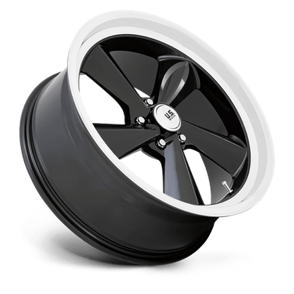 22x9 US Mags U136 TS Gloss Black With Diamond Cut Lip Wheel 5x4.75 (15mm)