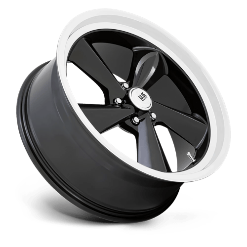 22x9 US Mags U136 TS Gloss Black With Diamond Cut Lip Wheel 5x4.75 (15mm)