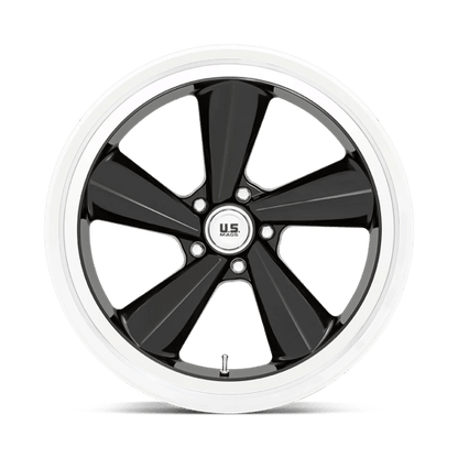 22x9 US Mags U136 TS Gloss Black With Diamond Cut Lip Wheel 5x4.75 (15mm)