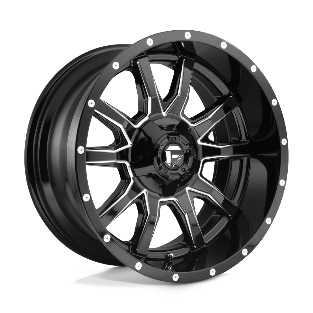 20x9 Fuel D627 VANDAL GLOSS BLACK MILLED Wheel 6x135/6x5.5 (1mm)