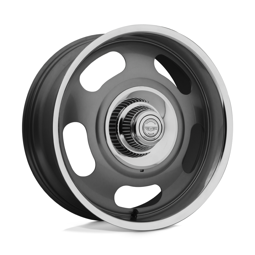 17x9 American Racing VN506 Mag Gray Ctr Polished Lip Wheel 5x4.75/5x5 (12mm)