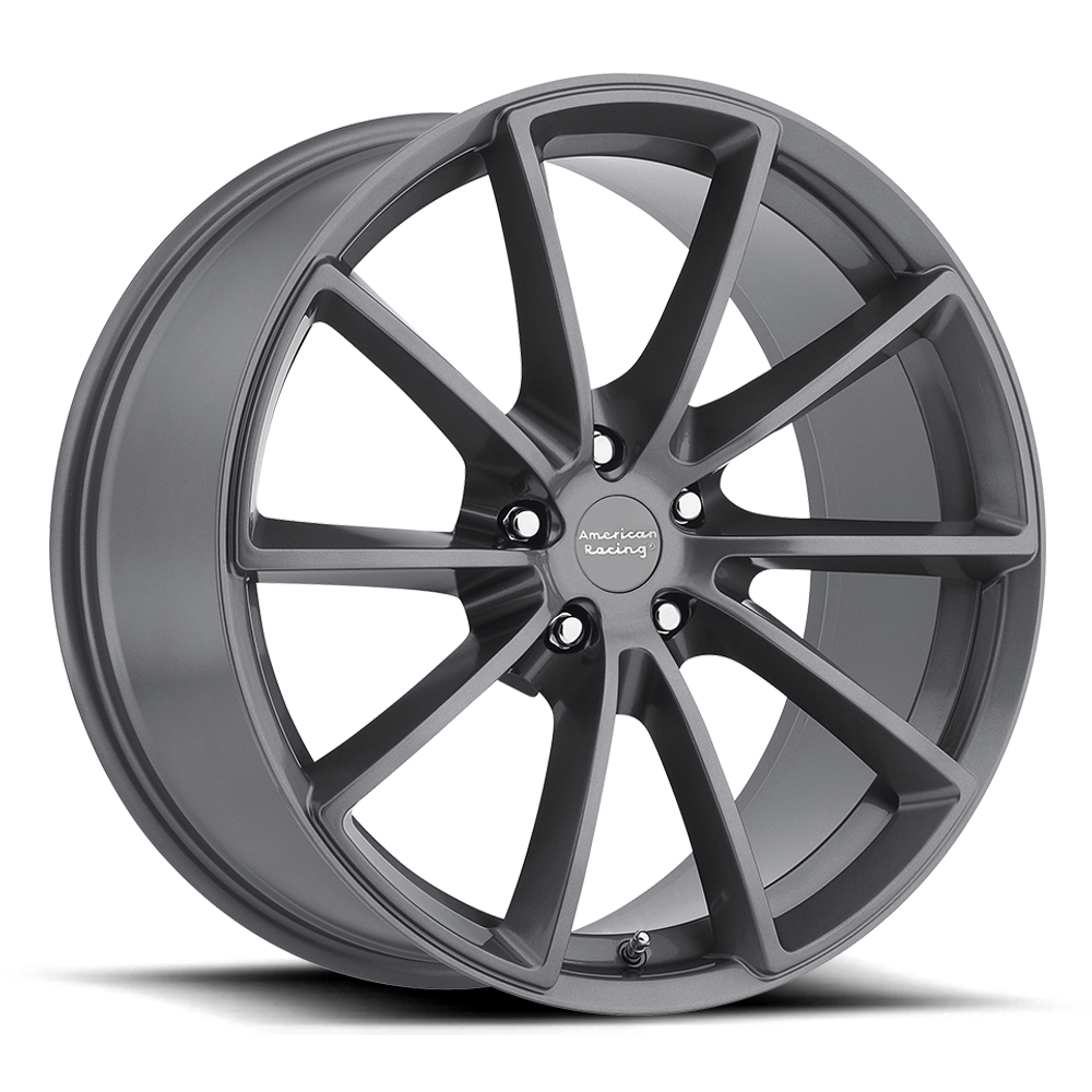18x9 American Racing VN806 FAST BACK Anthracite W/ Mach Face Wheel 5x4.5 (38mm)