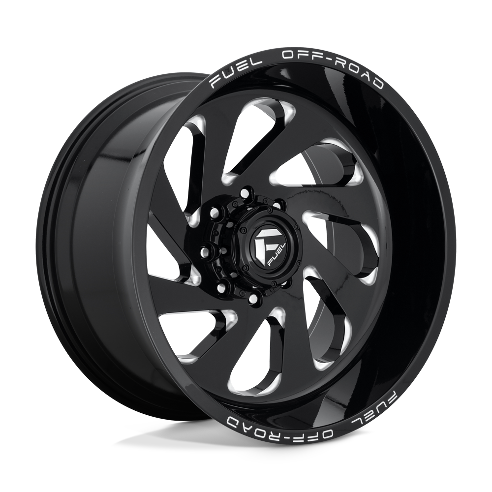 22x12 Fuel D637 VORTEX GLOSS BLACK MILLED Wheel 8x6.5 (-44mm)