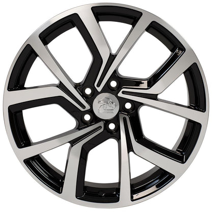 18x8 OE Wheels VW29 Black Machined Wheel 5x112 (42mm)
