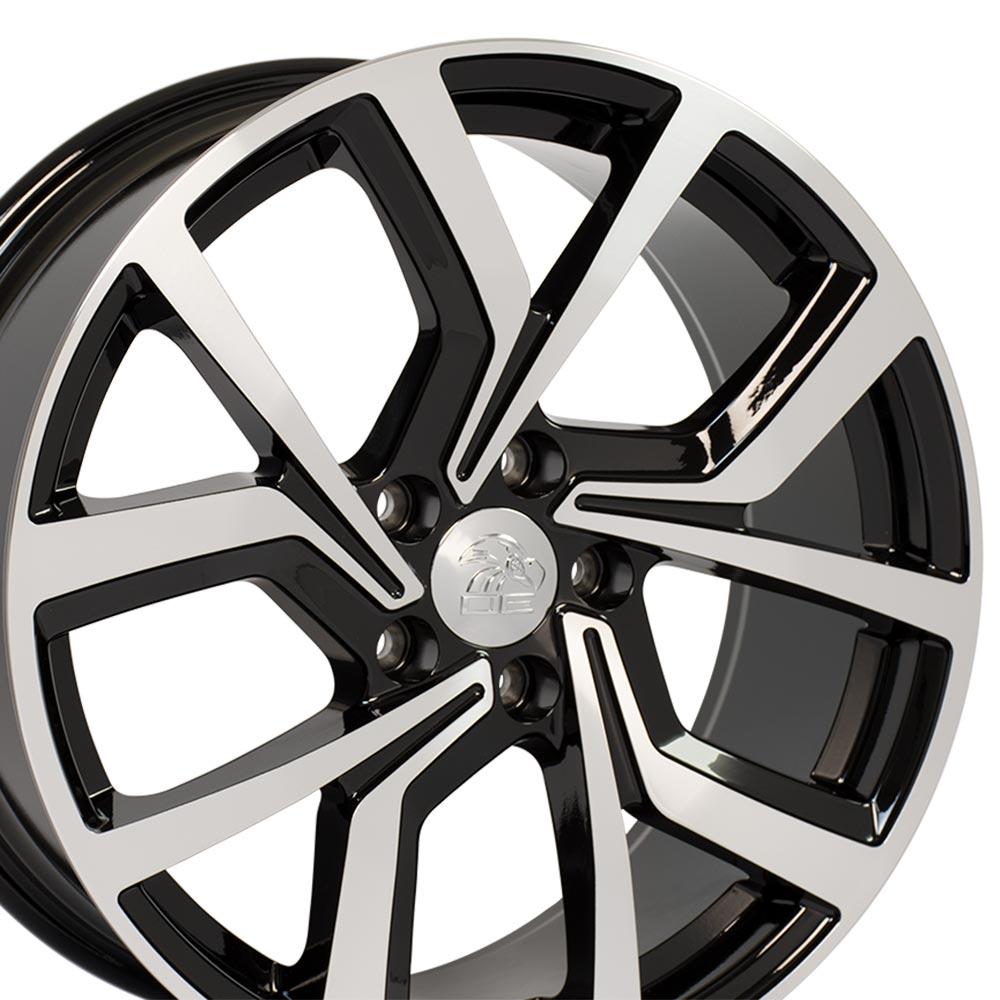 18x8 OE Wheels VW29 Black Machined Wheel 5x112 (42mm)