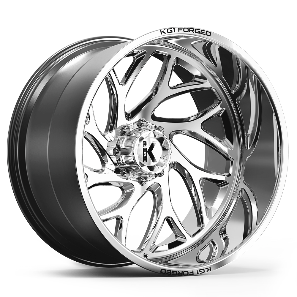 24x14 KG1 KC009 Vortex Polished RIGHT DIRECTIONAL FORGED Wheel 6x135 (-76mm)