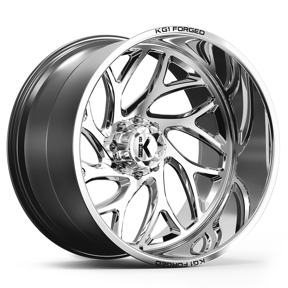 26x14 KG1 KC009 Vortex Polished RIGHT DIRECTIONAL FORGED Wheel 8x170 (-76mm)