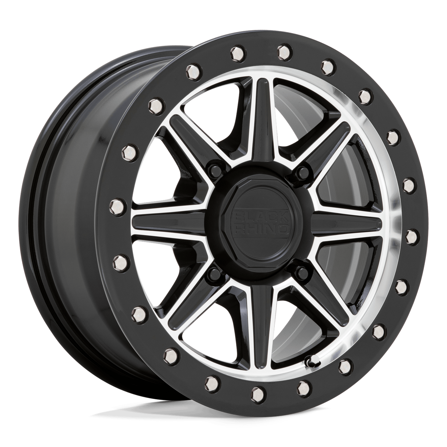 14x7 Black Rhino Webb UTV Gloss Black W/Machined Face Wheel 4x137 (51mm)