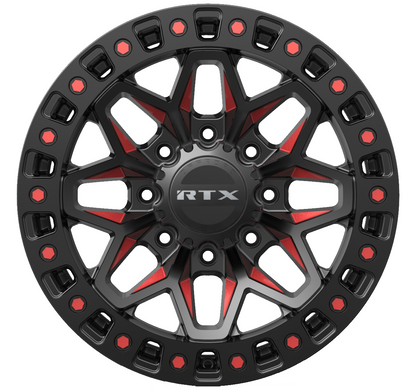 18x9 RTX Zion Gloss Black Milled Red Wheel 8x180 (20mm)