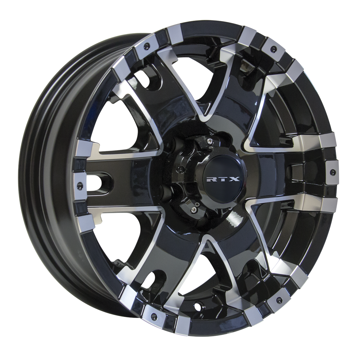 15x6 RTX Axis Black Machined Wheel 6x5.5 (0mm)