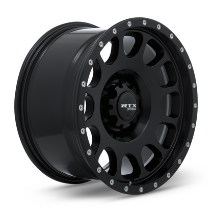 17x9 RTX Baja Satin Black with Milled Rivets Wheel 5x5 (0mm)