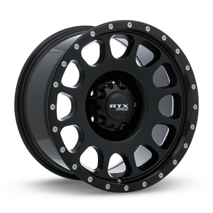 17x9 RTX Baja Satin Black with Milled Rivets Wheel 5x5 (0mm)